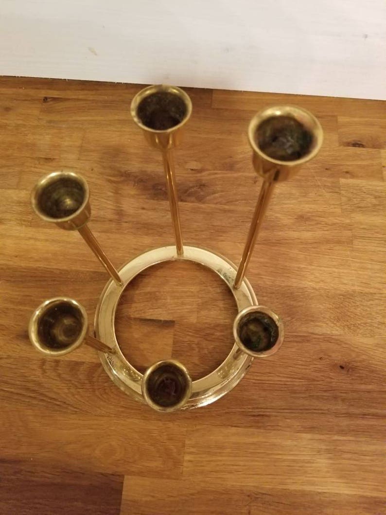 Wedding Candle Holder Unity Candle Holder Brass Vintage Etsy