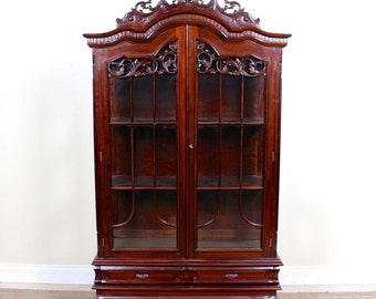 Mahogany Glazed Bookcase Glass Display Cabinet Found By Foo Foo La La