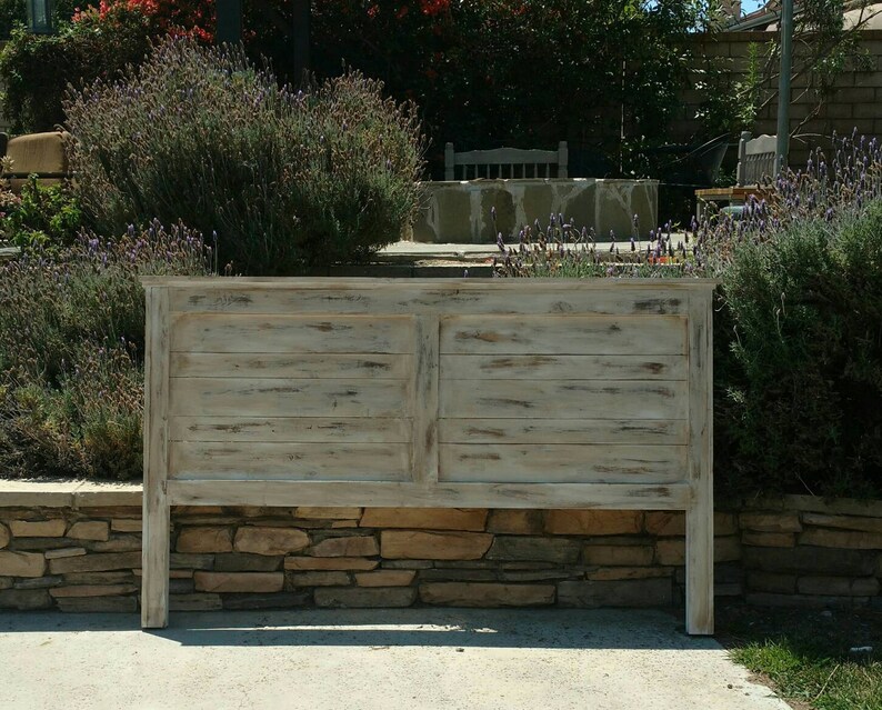 Rustic Headboard Farmhouse Painted and Heavy Distressed Queen Etsy