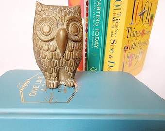 Vintage Brass Owl,  Large brass owl bird, bird Accessory, Trinket Found By Foo Foo La La