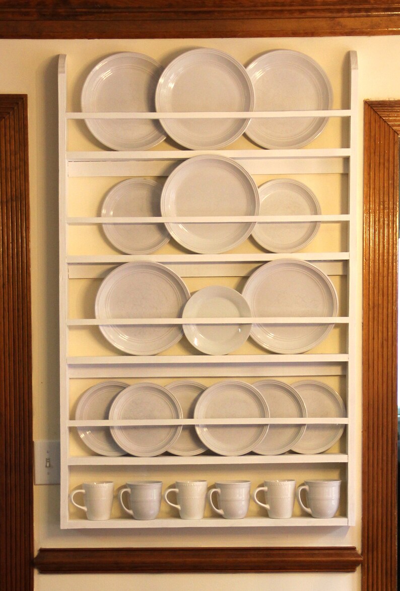 Plate Rack Plate Holder Wall Mounted Plate Shelf Etsy