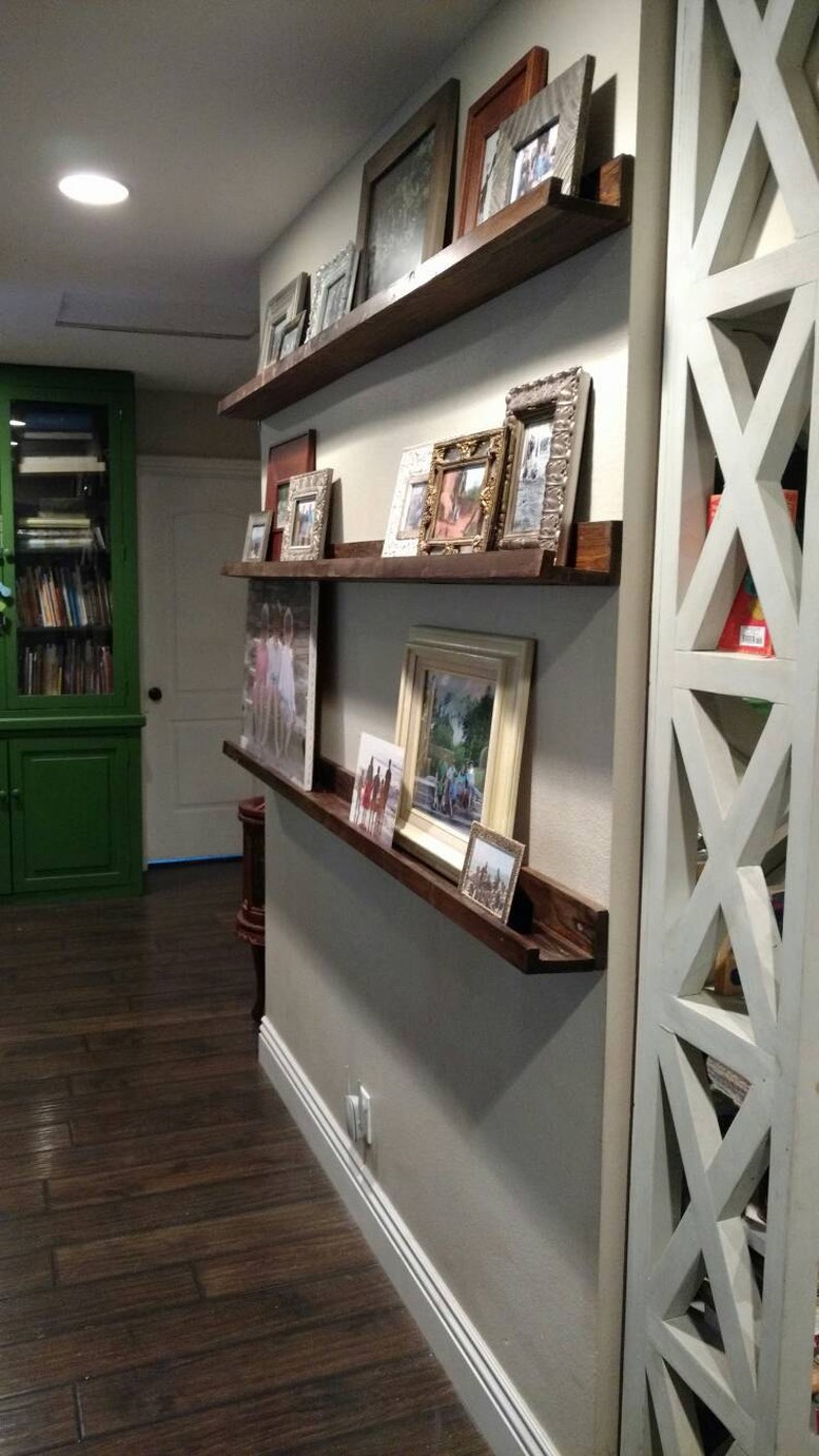 Rustic Wooden Picture Ledge Shelf Rustic Home Decor Gallery Etsy