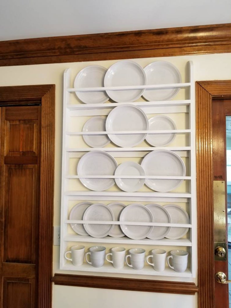Plate Rack Plate Holder Wall Mounted Plate Shelf Etsy