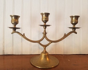 Candle Holder , Unity Candle Holder, Brass Vintage Chic Hollywood Regency By Foo Foo La La