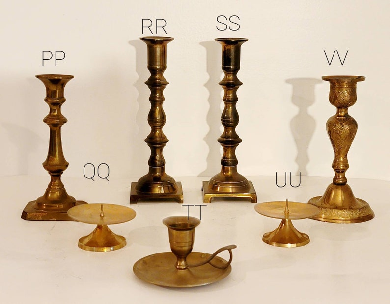 Brass Candlesticks Brass Candle Holder Vintage Brass Boho Etsy