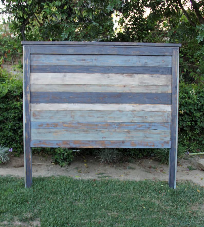 Wood Farmhouse Beach Headboard King Queen Twin Full or image 0