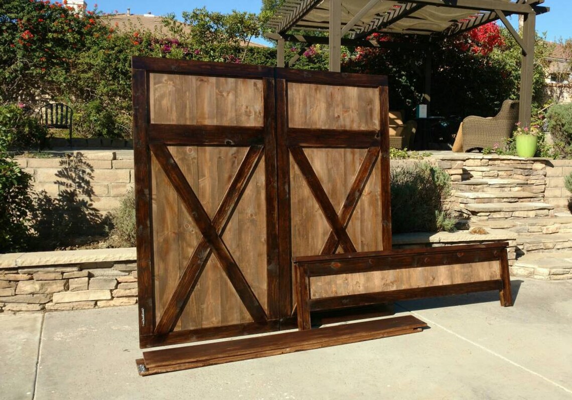 Headboard Vintage Barn Door Replica With Siderails and Etsy