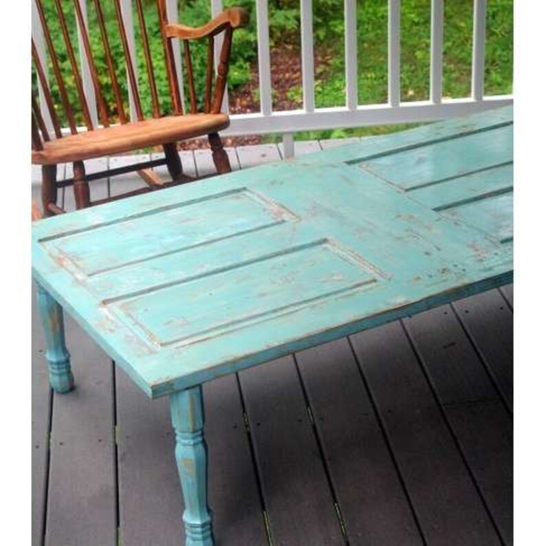 Repurposed Wood Door Table / Coffee Table / Cocktail Table by Etsy