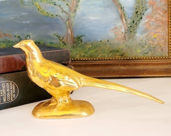 Hand painted 22 k gold Ceramic Statue bird pigeon Vintage Found by Foo Foo La La