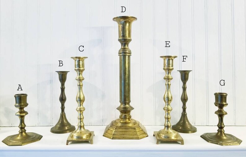 Brass Candlesticks Brass Candle Holder Vintage Brass Boho Etsy