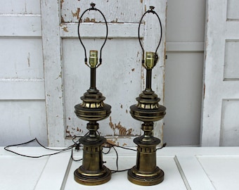 Large Brass Stiffel Lamps, Pair Vintage Chic Found By Foo Foo La La