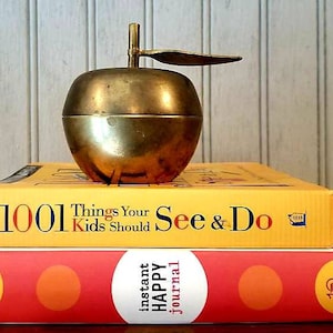 Vintage Brass Apple , Apple Desk , Apple Accessory, Trinket Found By Foo Foo La La