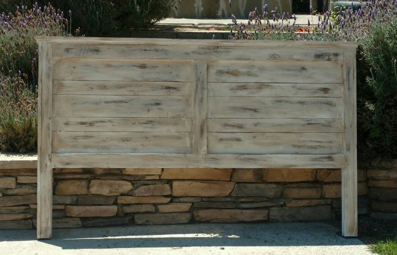 Rustic Headboard Farmhouse Painted and Heavy Distressed Queen Etsy