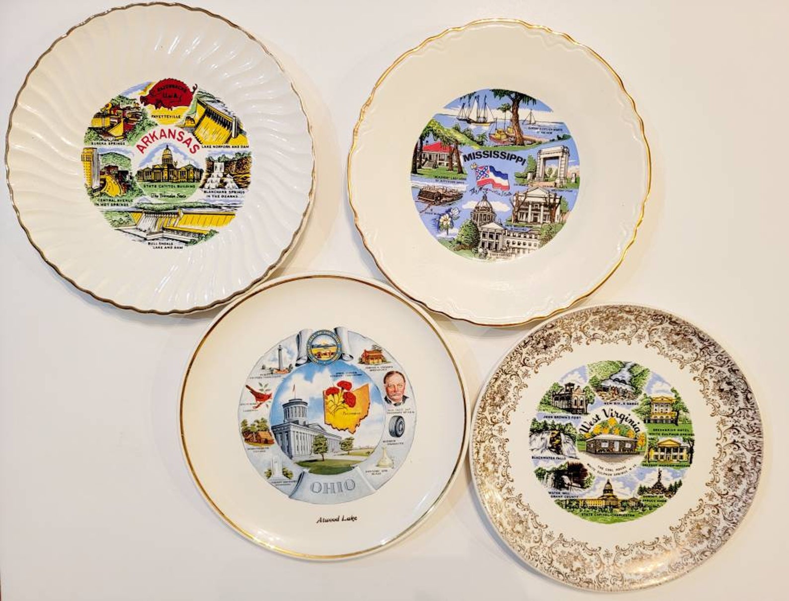 Vintage Souvenir State Plates Commemorative Plates USA Etsy