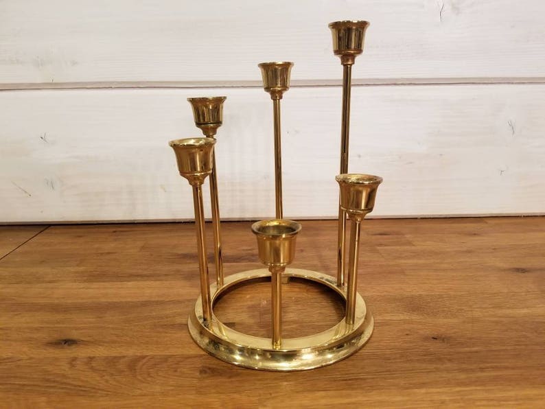 Wedding Candle Holder Unity Candle Holder Brass Vintage Etsy