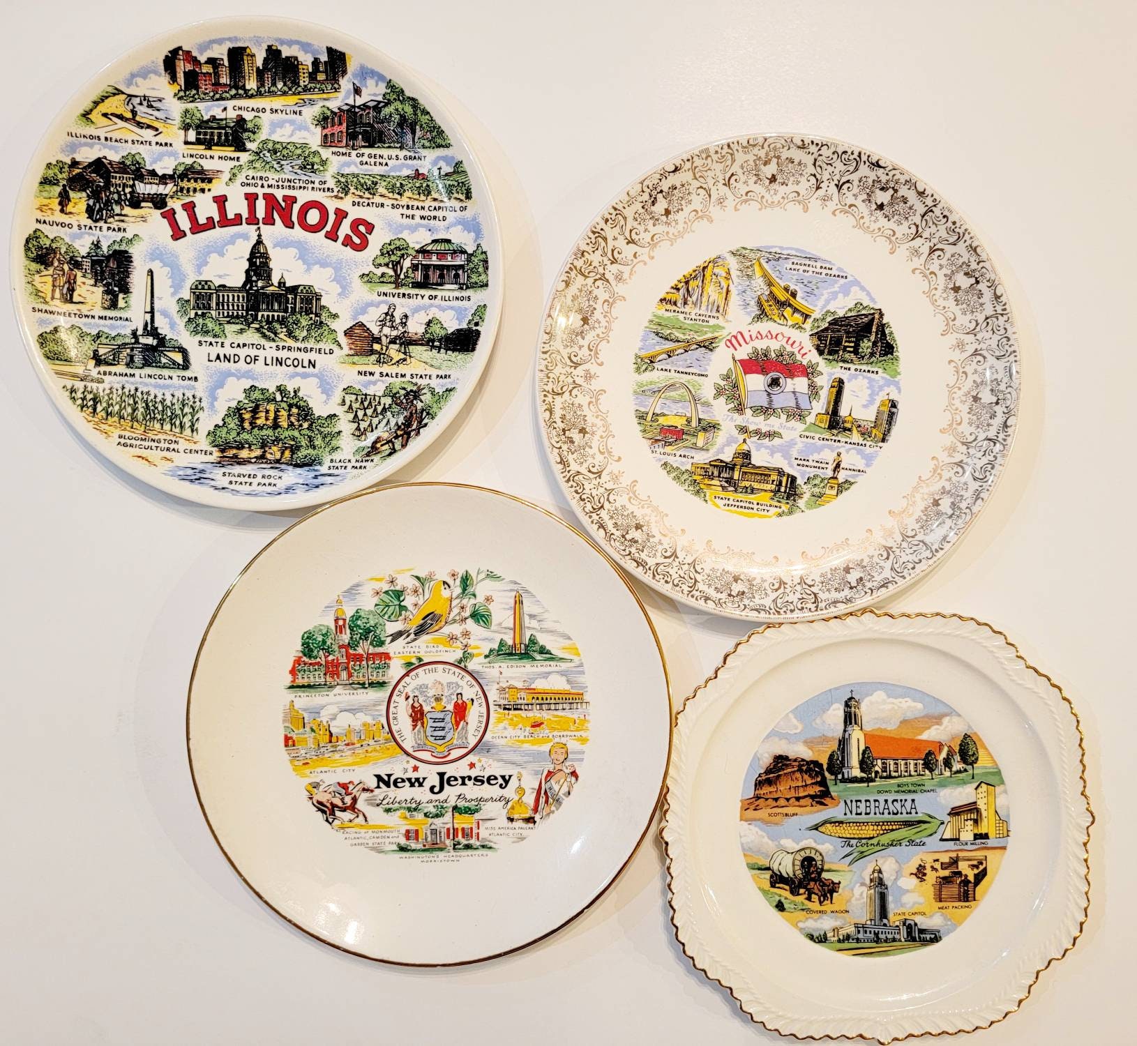 Vintage Souvenir State Plates Commemorative Plates USA Etsy