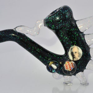 black flatsax sherlock w/ green crushed opal Doc Brown