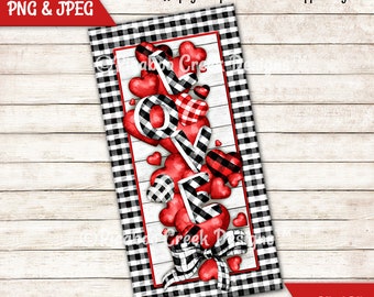 Sublimation Design Valentine's Day Love - Wreath Sign - Door Hanger - Printable Image - Downloadable Image crafting - Commercial Use