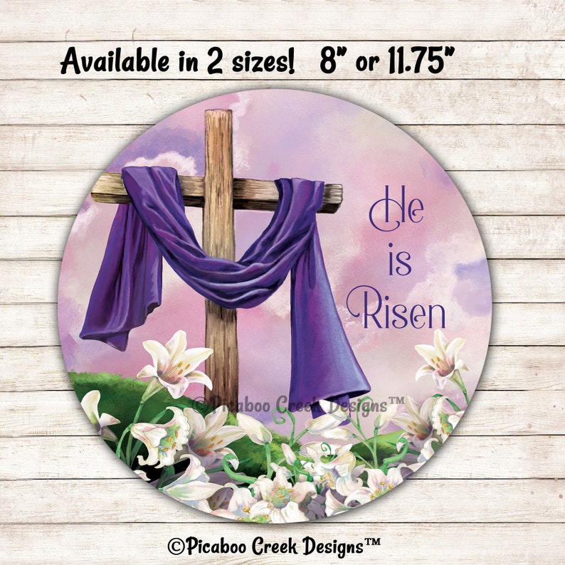 Beautiful Easter Wreath Sign He Is Risen Metal Wreath Sign Etsy