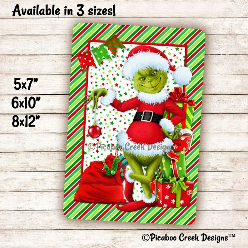 Mr. Grinch Christmas Wreath Signs The Grinch Christmas Etsy