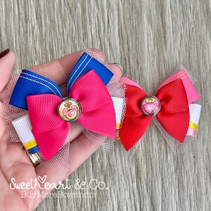 Petite Sailor Guardian Hair Bows~ Mercury, Venus, Moon, Chibi-Moon, Mars, Jupiter, Saturn, Uranus, Neptune, Pluto, SuperS image 7