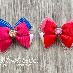 Petite Sailor Guardian Hair Bows~ Mercury, Venus, Moon, Chibi-Moon, Mars, Jupiter, Saturn, Uranus, Neptune, Pluto, SuperS image 6