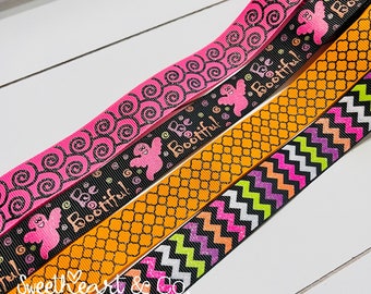 Halloween Bootiful Grosgrain Ribbon Kit- 7/8" x 2 Yards Each Print