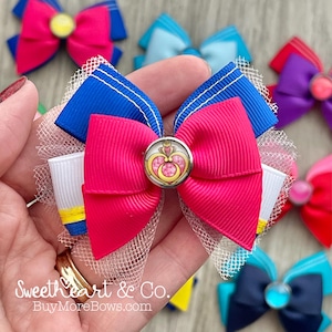 Petite Sailor Guardian Hair Bows~ Mercury, Venus, Moon, Chibi-Moon, Mars, Jupiter, Saturn, Uranus, Neptune, Pluto, SuperS Super Sailor Moon
