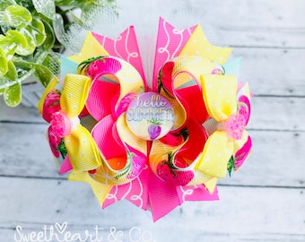 Hello Summer Mini 4" OTT Boutique Hairbow