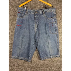FUBU The Collection Mens Denim Shorts Blue Baggy 90s Streetwear W42 Circa 1992