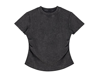 Camiseta ajustada de algodón con lavado vintage
