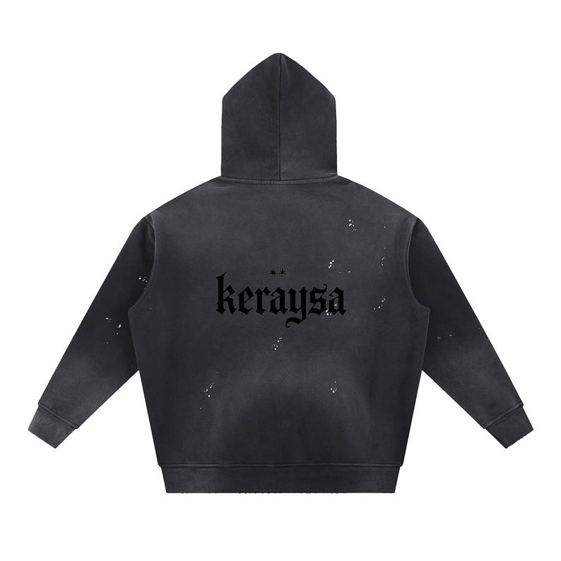 Vintage Washed Frayed Fleece Hoodie image 2