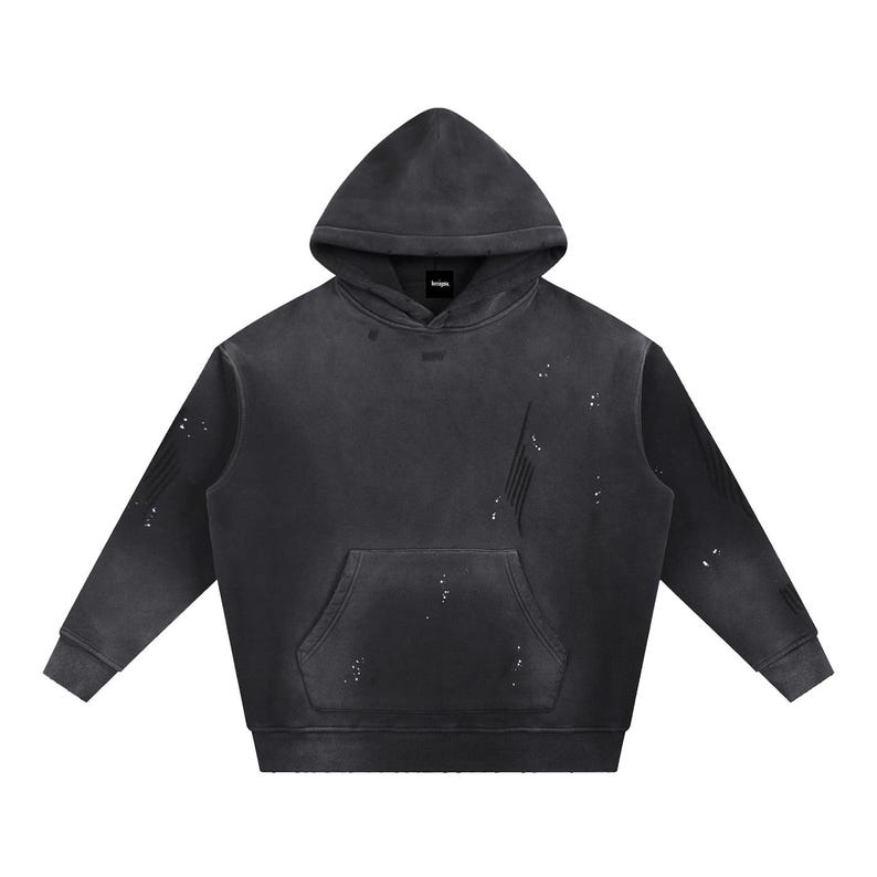Vintage Washed Frayed Fleece Hoodie image 1