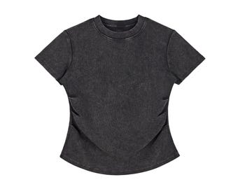 Camiseta ajustada de algodón con lavado vintage