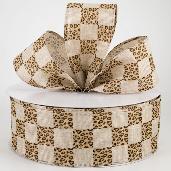 2.5 Cheetah Print Ribbon Wired Ribbon Cheetah Ribbon | Etsy