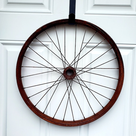 16 Inch Rustic Wreath Form Bicycle Wheel Wreath Ring Metal Door