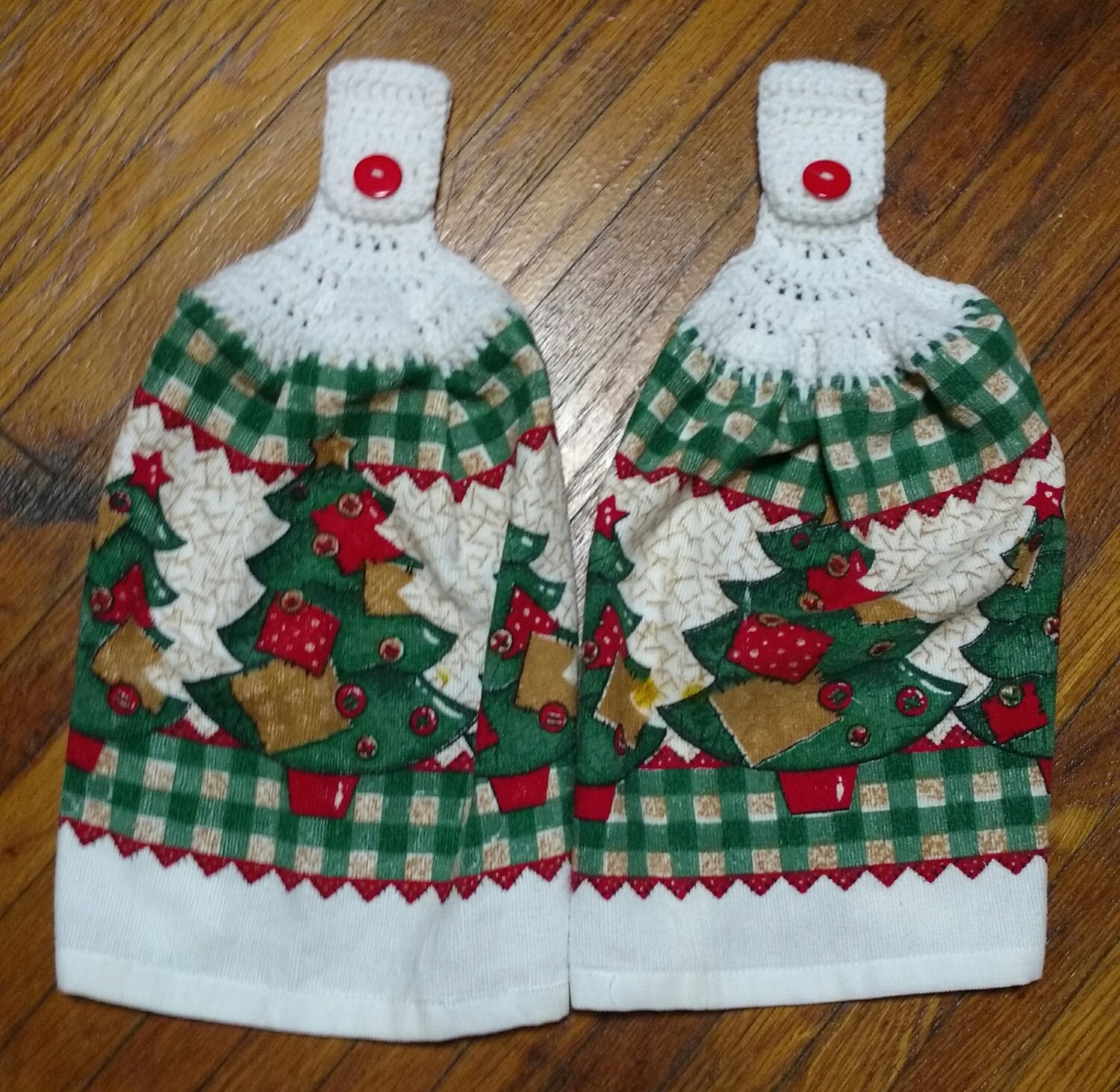 Christmas Tree Kitchen Towels Set Of 2 Dish Towels Crochet Etsy