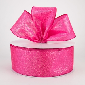 2 1/2 inch x 10 Yards Hot Pink/Gold Soft Velvet Wired Ribbon by Paper Mart, Size: 10 yd x 2 1/2'' | Quantity of: 1