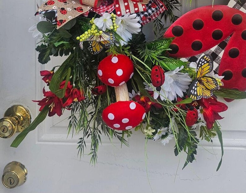 Ladybug Grapevine Wreath, Summer Door Hanger, Ladybugs, Spring Wreaths ...