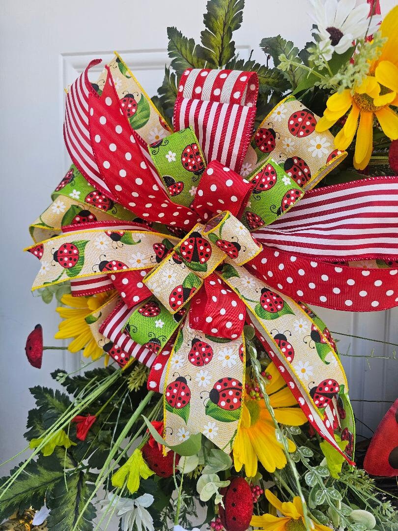 Ladybug Grapevine Wreath, Summer Door Hanger, Spring Wreaths & Swags ...