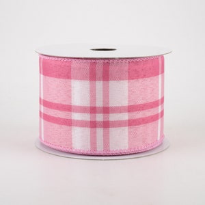 Pink Plaid Pattern Ribbon 2.5