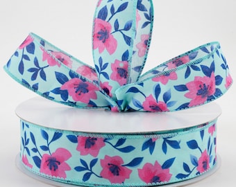 1.5" Summer Ribbon, Wired Ribbon, Spring Ribbon, Easter Ribbon, Winter Ribbon, Wreath Ribbon, Wreath Supplies, Bow, Farmhouse, 5 Yard