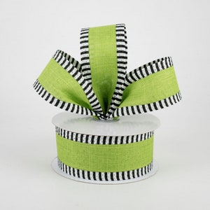 1.5&quot; Lime Green Ribbon, Halloween Ribbon, Craft Ribbon, Easter, Wreath Ribbon, Ribbon for Bows, Lantern Ribbon, Farmhouse Ribbon