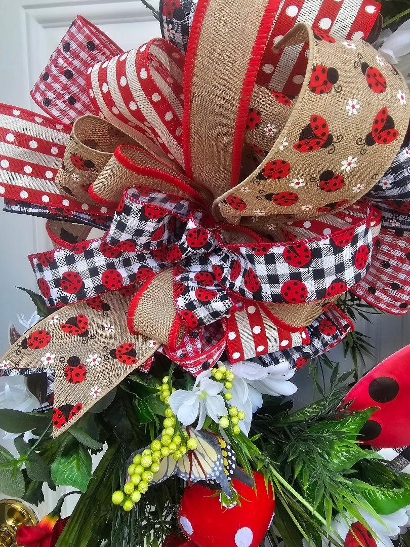 Ladybug Grapevine Wreath, Summer Door Hanger, Ladybugs, Spring Wreaths ...