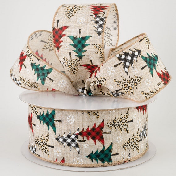 2.5 Cheetah & Buffalo Plaid Ribbon Wired Ribbon | Etsy