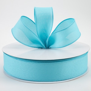 1.5&quot; Light Blue Faux Burlap Ribbon, Wired Ribbon,  Check Ribbon, Wreath Ribbon, Wreath Supplies, Bows, Farmhouse, 5 Yard
