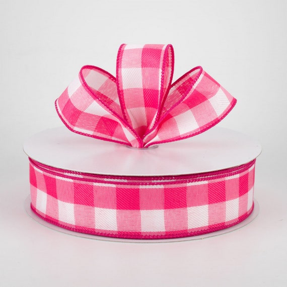 Valentine's Day Bow, Gnome Ribbon, Red, Pink Buffalo Plaid, Handmade