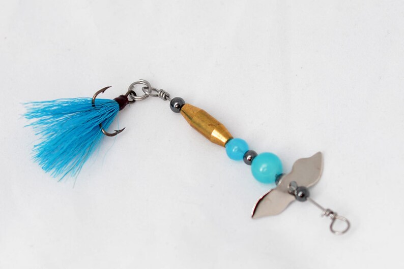 Neon Blue Propeller Fishing Lure image 3