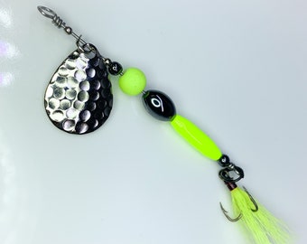 Chartreuse and Black Fishing Lure