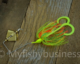 Chartreuse, Green and Orange Buzz Bait
